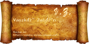 Vaszkó Zalán névjegykártya