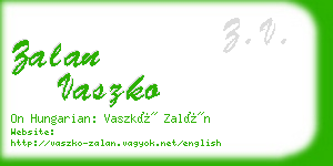 zalan vaszko business card